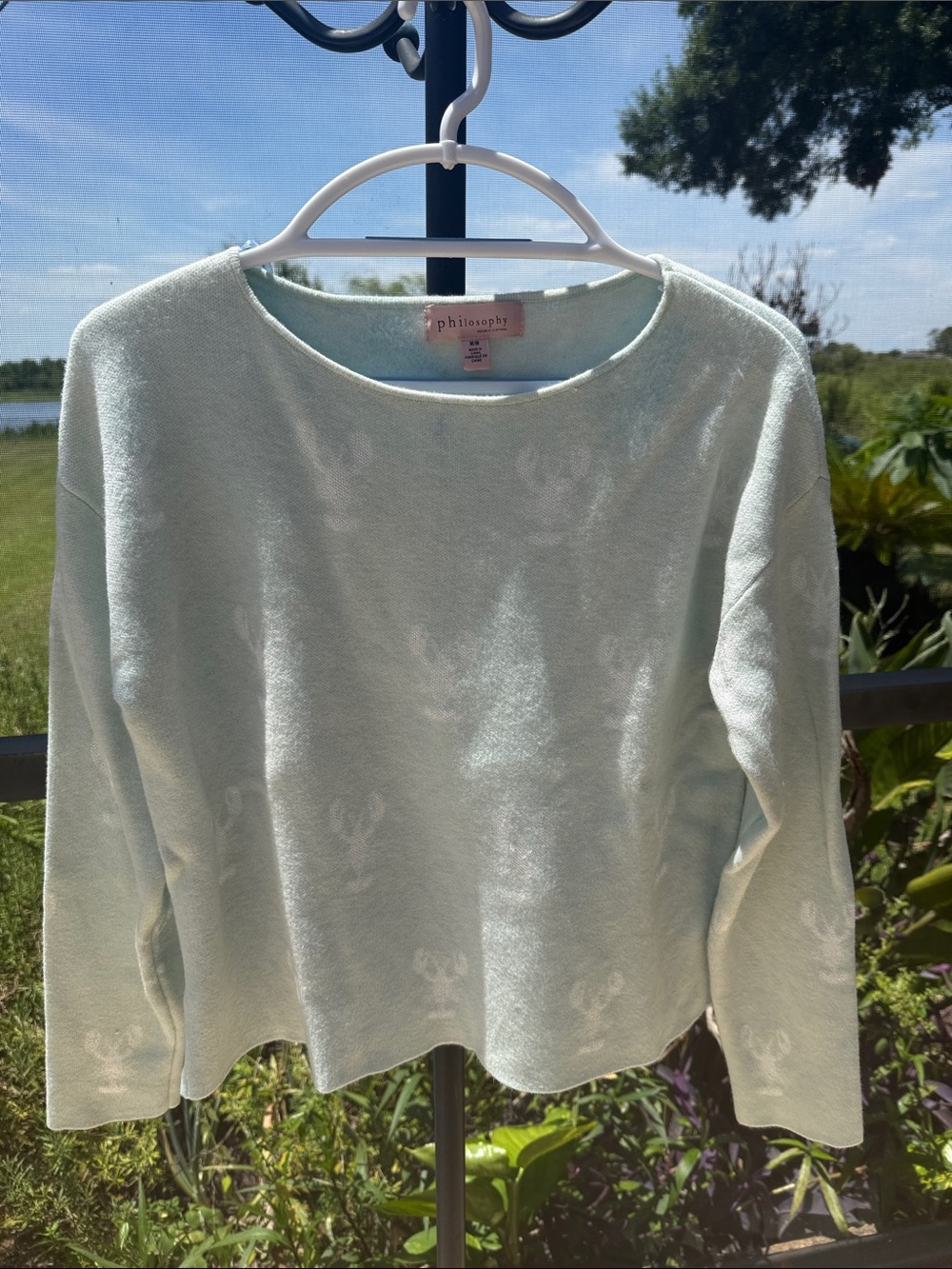Philosophy nautical Mint Green Crew Neck Sweater with crab design